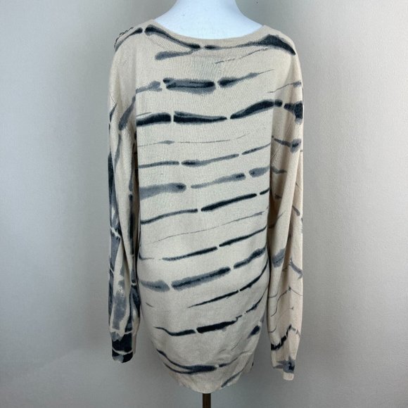 Torn By Ronny Kobo Tunic Sweater M 100% Cashmere Tie Dye Bead Embellishe… - Picture 6 of 12